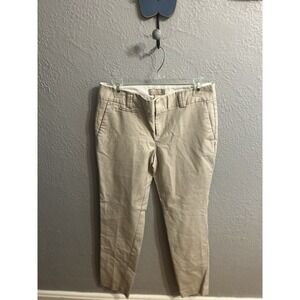 Banana‎ Republic Pants Women Beige  Flat Front Martin Fit Size 8R